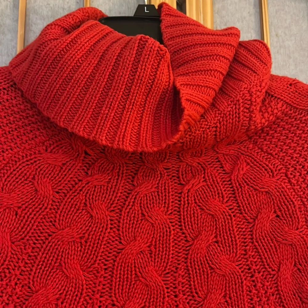 CARTERS Girls red knit Turtle Neck Poncho size 10-12 NWOT